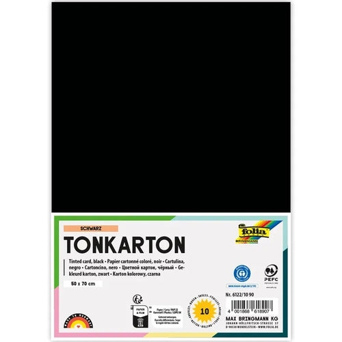 Cartolinas 50X70cm 220gr Preto 6122/10-90 Pack 10