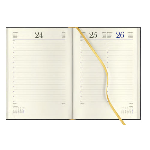 Agenda 2026 Diária Secretária Papiro Barcelona A21 15x21cm Preta