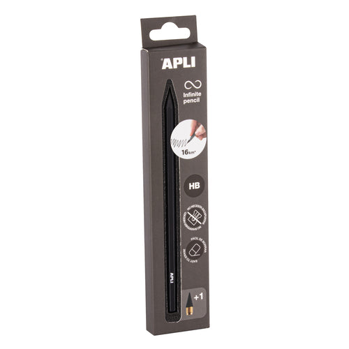 Lápis Infinito Apli HB + Recarga Preto 19828