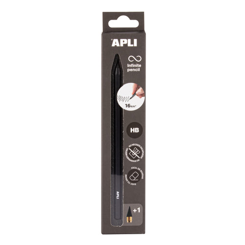 Lápis Infinito Apli HB + Recarga Preto 19828