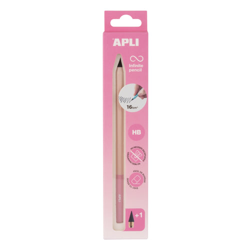 Lápis Infinito Apli HB + Recarga Nordik Rosa 19935