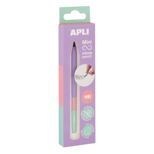 Mini Lápis Infinito Apli HB + Recarga Malva 19963