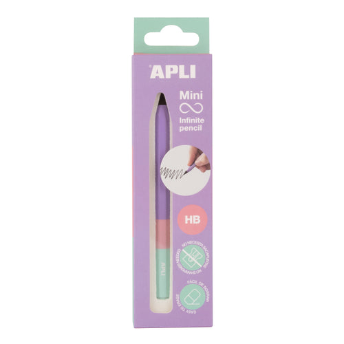 Mini Lápis Infinito Apli HB + Recarga Malva 19963