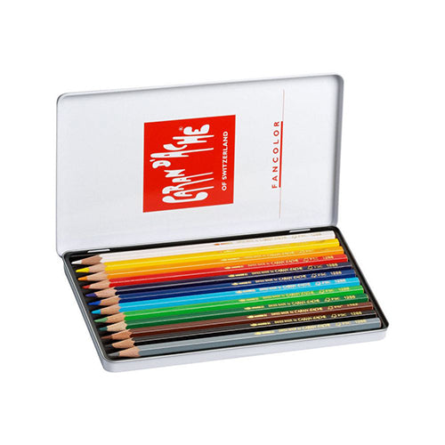 Lápis Cor Caran D'Ache  Fancolor Cx.12 Metal