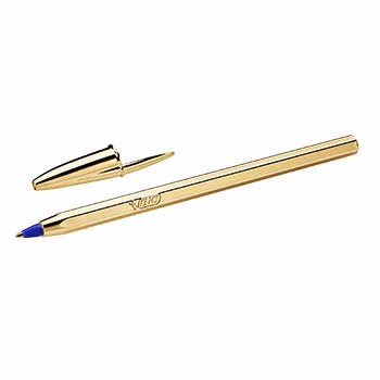 Esferográfica BIC Shine Azul Corpo Dourado1mm - 20un.