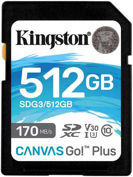 Cartão Kingston SDXC 512GB UHS-I U3 V30 Classe 10 170MB/s Ca