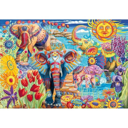 Puzzle Clementoni 500 Peças - HQC Elephants Carnival 35578