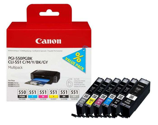 Pack 6 Tinteiros Canon PGI550/CLI551 Original