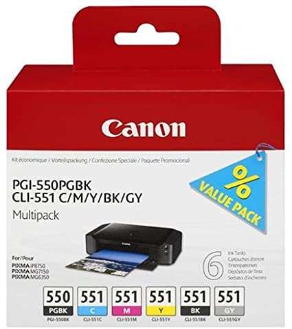 Pack 6 Tinteiros Canon PGI550/CLI551 Original