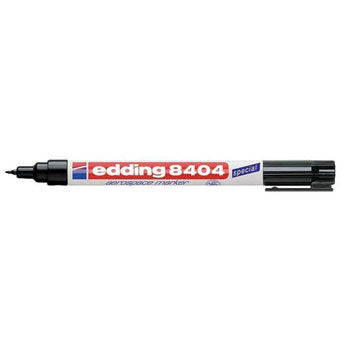 Marcador Permanente Fino Edding 8404 0,75mm Preto Pack 2un