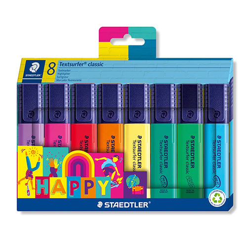 Marcadores Fluoresc Staedtler Textsurfer Classic Happy Emb.8