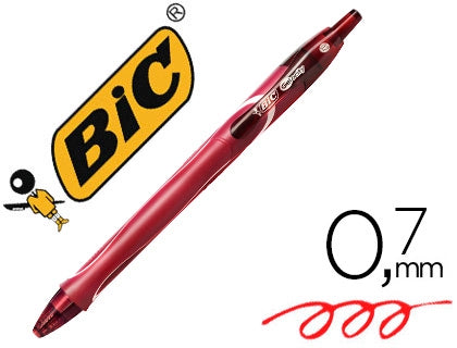 Esferográfica Bic Gelocity Retrátil 0,7mm Vermelho Cx.12