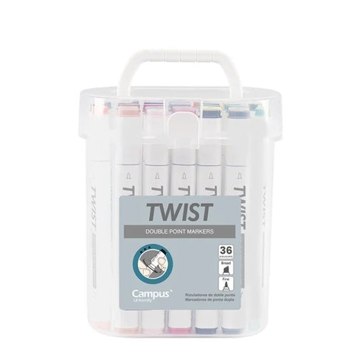 Marcadores Campus Sketch Marker 2 Pontas Twist - 36 Unidades