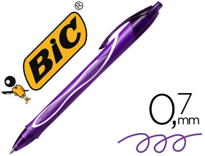 Esferográfica Bic Gelocity Retrátil 0,7mm Roxo Cx.12