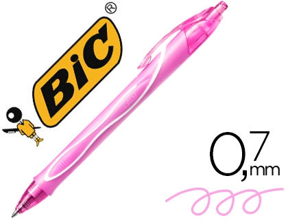 Esferográfica Bic Gelocity Retrátil 0,7mm Rosa Cx.12