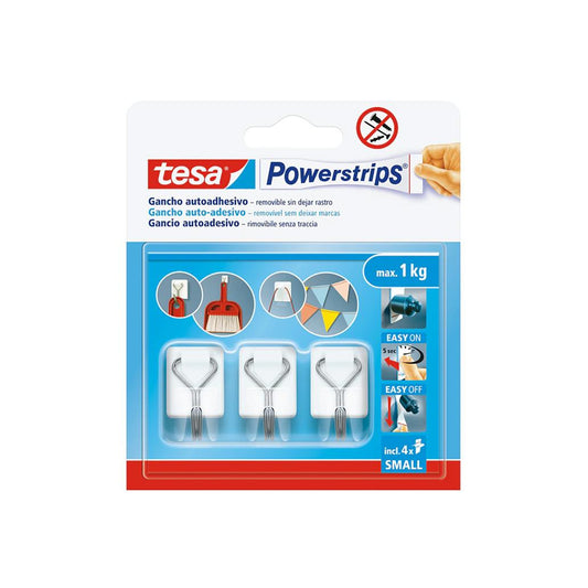Gancho Adesivo Tesa Powerstrips 1Kg Branco 3un