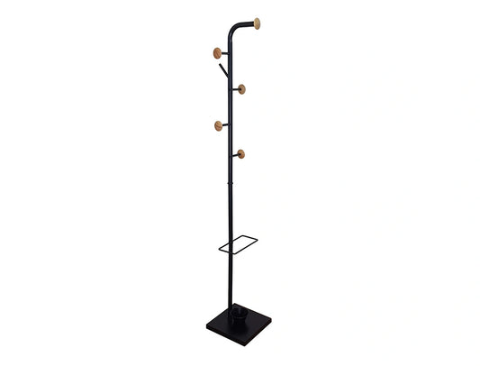 Cabide Q-Connect Metalico Preto/Madeira 6 Sup. 174x28,5cm