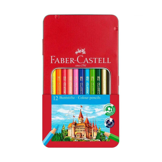 Lápis Cor 12un Cx Metal Faber-Castell 18cm