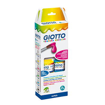 Guache Líquido 6 Cores Giotto Escolar 6x25ml + Pincel Refer