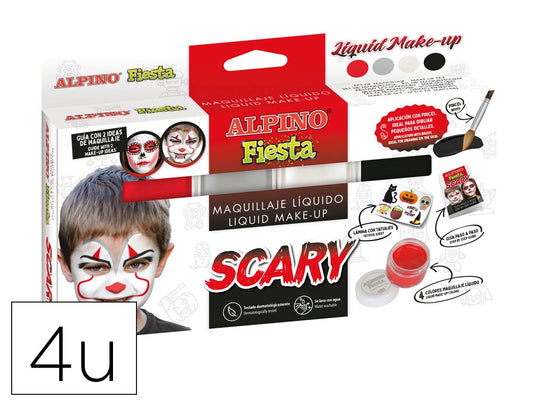 Pintura Facial Alpino Scary (4 Barras + Pincel + Folheto)