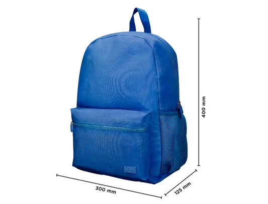 Mochila Escolar Bolso Lateral Elastico Azul