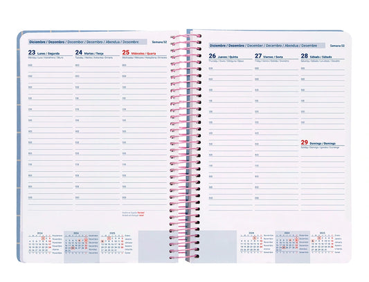 Agenda 2025 Semanal Espiral Classic Liderpapel A5 Azul