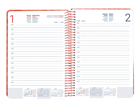 Agenda 2025 Diária Espiral A5 Syros Liderpapel Vermelho