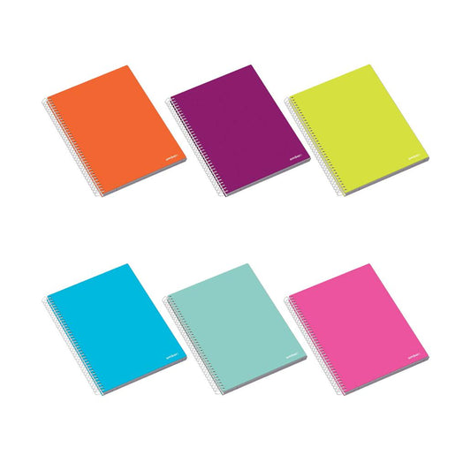 Caderno Espiral A5 Pautado Ambar School Sortido 100Fls 2un