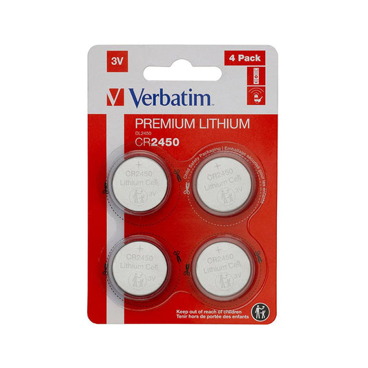 Pilhas CR2450 Lithium 3V 500mAh Verbatim 49535 4un