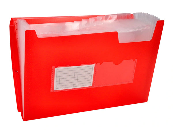 Portfólio A4 Acordeão 13 Divisórias Vermelho