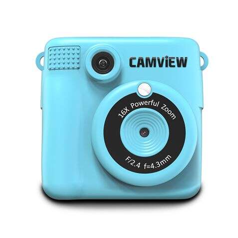 Camview Creative Instant Camera Tela LED de 2,4" Azul