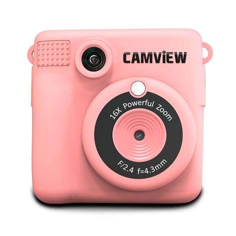 Camview Creative Instant Camera Tela LED de 2,4" Rosa