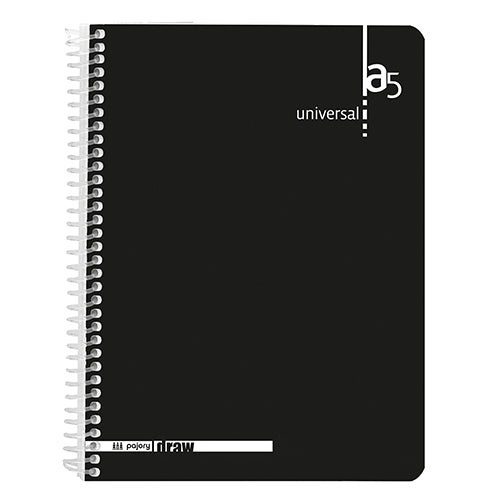 Caderno Espiral A5 Liso Colors Preto