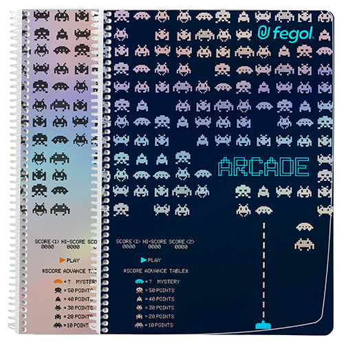 Caderno Espiral Capa Plástica A4 80Fls Arcade Quadriculado