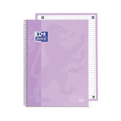 Caderno Espiral A4 Oxford Touch Capa Dura Lavanda Pautado