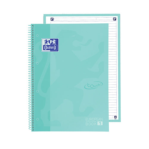 Caderno Espiral A4 Oxford Touch Capa Dura Menta Pautado