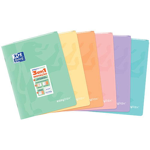 Caderno A5 Agrafado Oxford Easybook 3 em 1 Pautado 48Fls