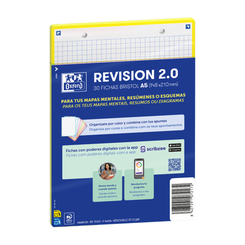 Flashcards Oxford A5 30f Xadrez Amarelo