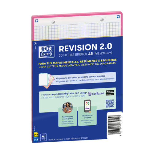 Flashcards Oxford A5 30f Xadrez Rosa