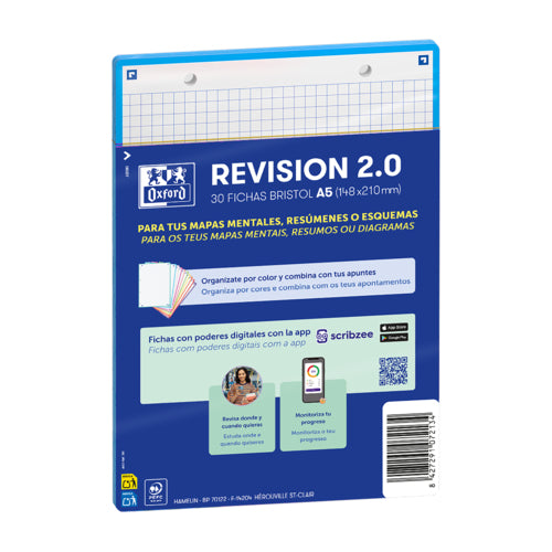 Flashcards Oxford A5 30f Xadrez Turquesa