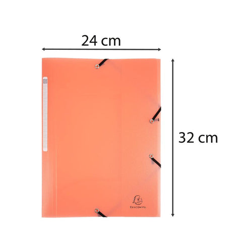 Capa com Elásticos A4 PP Exacompta Chromaline Pastel Coral