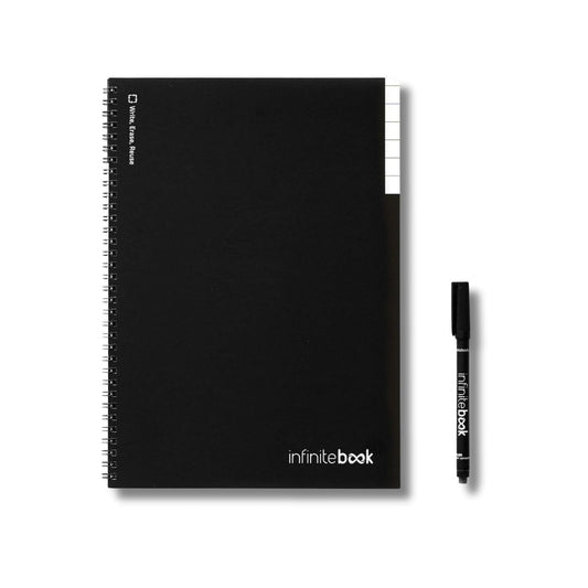 Kit Caderno Infinitebook A4 Preto Pautado