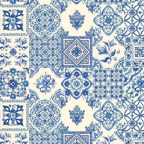 Papel Embrulho 70x100cm Ambar Vintage Azulejo - 25 folhas