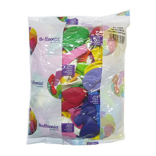 Pack 100 Balões Lisos 28cm-95cm BHG95 Sortidos