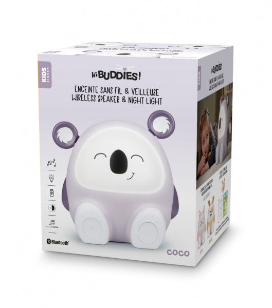 Coluna Portátil Bluetooth Bigben Kids e Luz Noturna Lilás