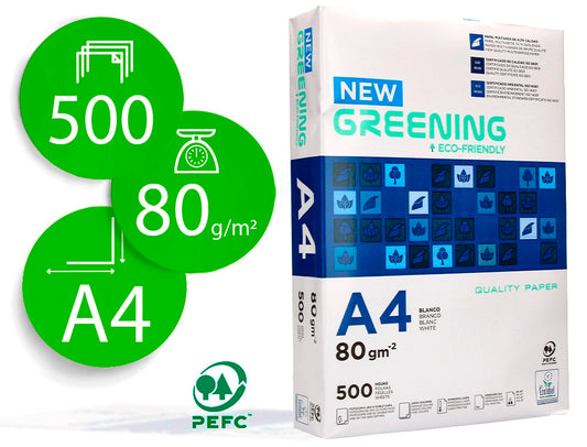 Papel cópia A4 80gr Greening Branco 5x500 Folhas