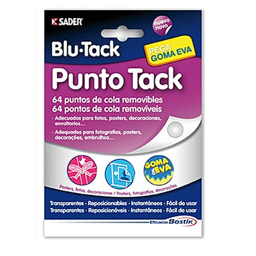 Goma Adesiva Blu-Tack Removível Transparente Punto Tack