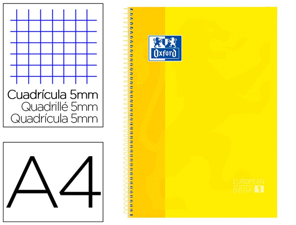 Caderno Espiral A4 Oxford Capa Dura 100430198 80F Q Amarelo