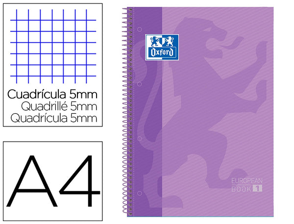 Caderno Espiral A4 Oxford Capa Dura 100430198 80F Q Malva