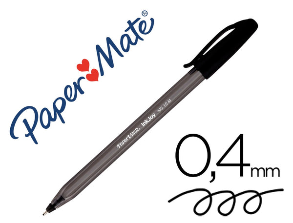 Esferográfica Paper Mate Inkjoy 100 Cap 1.0mm Preta